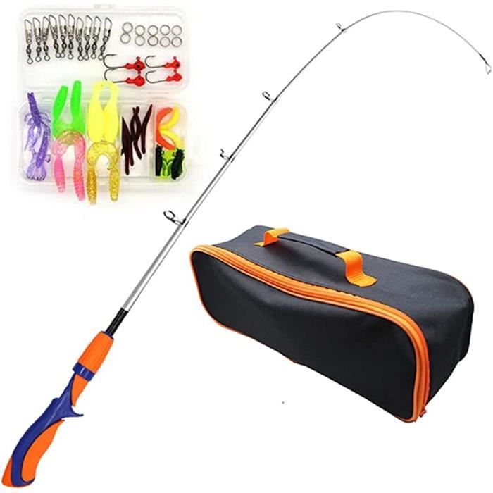 Ensemble De Pêche Pour Enfants Yeory – Canne Télescopique 6 Sections De 34 à 130 Cm, Bobine, Leurres, Sac En Toile, Débutant