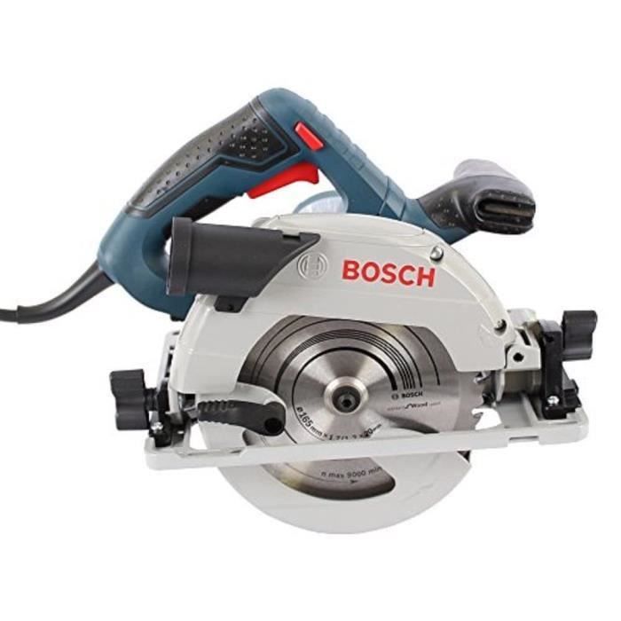 Scie circulaire Bosch Professional GKS 55+ GCE - 1350 W - Capacité de coupe  de 63 mm - 0601682100 - Cdiscount Bricolage