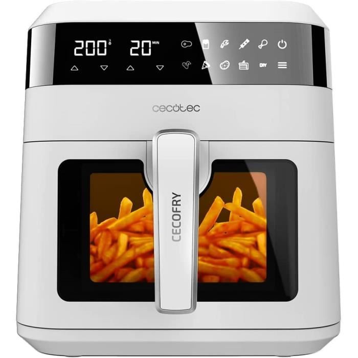 Cecotec Friteuse sans Huile à Air Chaud 6 L Cecofry Experience Window White 6000. 1300 W, Technologie PerfectCook