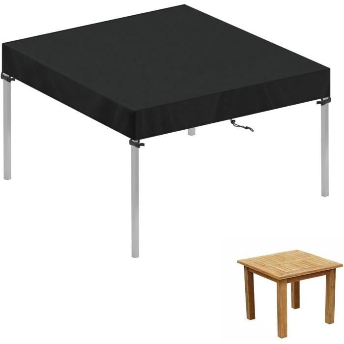 Housse Protection Table Jardin HEIMUNI 160x130x15cm - Imperméable 420D Anti-UV | Coupe-vent Avec Sangles