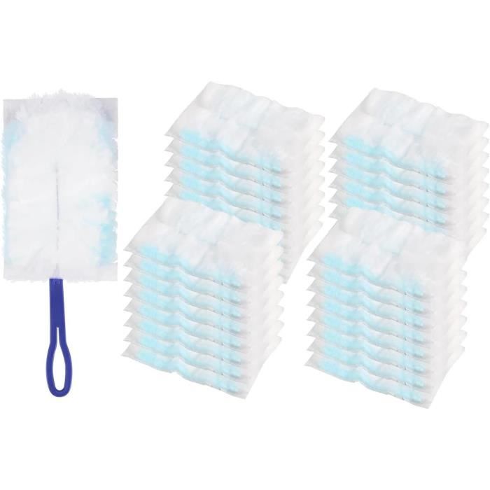 Kit Plumeau Avec 40 Recharges Jetables + 1 Poignée - Pour Poussière, Poils D'animaux - Nettoyage Meubles, Coins, Voiture - 7