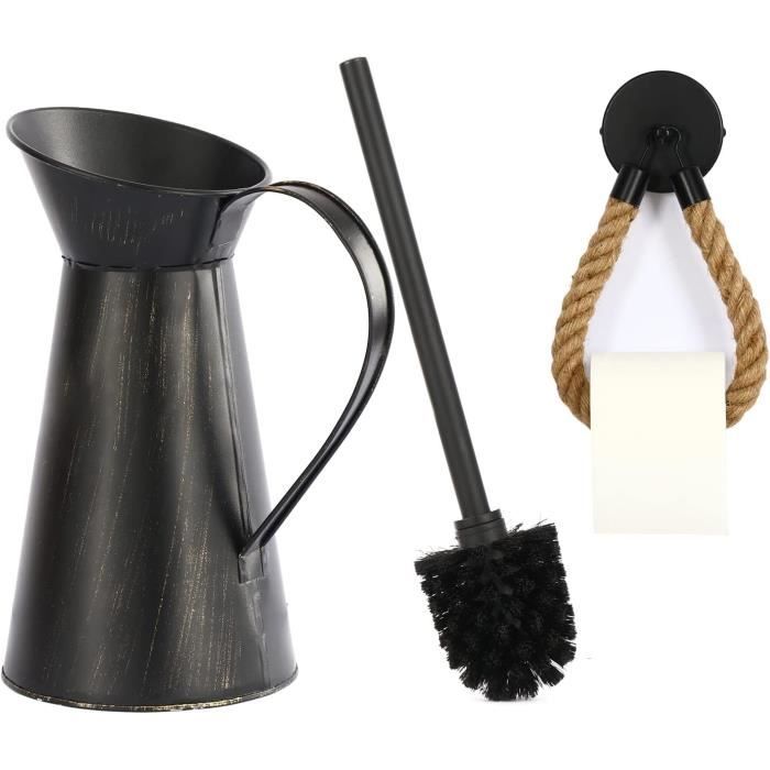 Porte Papier Toilette Avec Brosse WC - Style Vintage, Sans Perçage