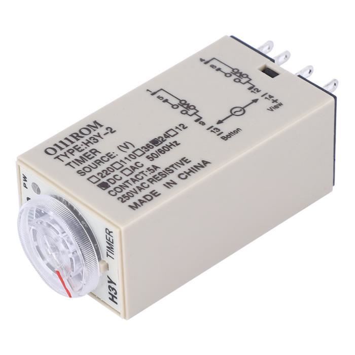 Minuterie Relais temporisé H3Y-2 8 broches, appareils électroménagers ajustables de haute