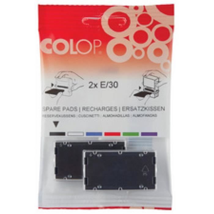 Lot de 2 Cassettes d/'encre E//60 recharge pour tampon COLOP Printer 60 Noir