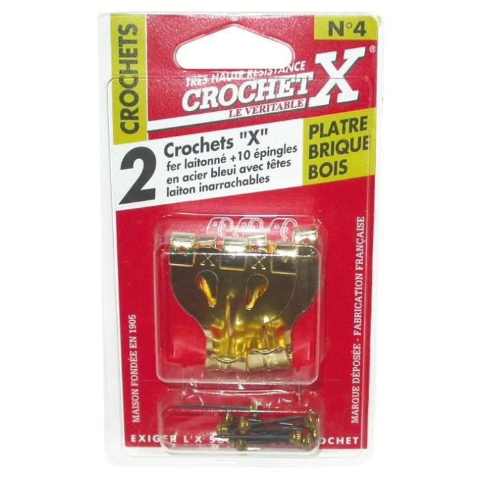 Crochet x lot de 5 crochets x pour tableaux et cadres n3