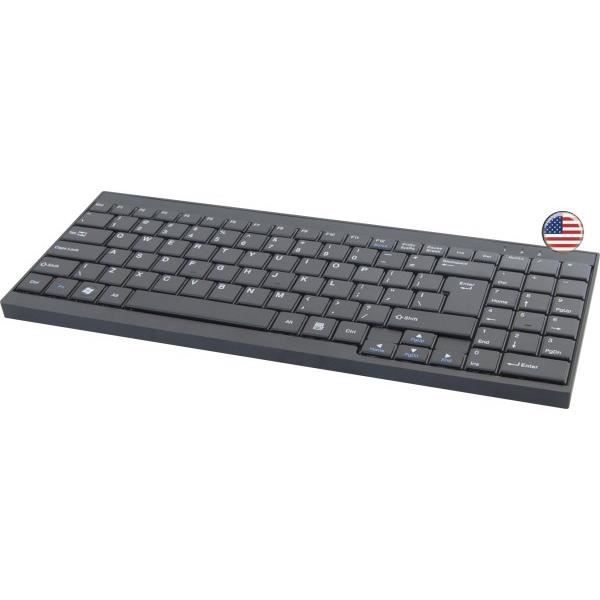 Dexlan Clavier - Americain QWERTY - Filaire - Noir - Console LCD - vue 1