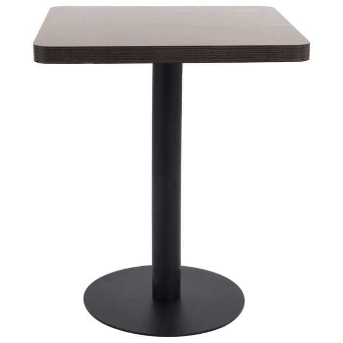Table de bistro - DILWE - Marron foncé - MDF - 60x60 cm - 2 places