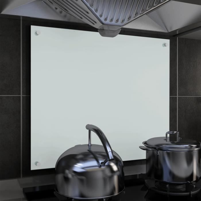 CREDENCE - ACCESSOIRE CREDENCE - FOND DE HOTTE - Dosseret de cuisine Blanc 70 x 60 cm Verre trempé - DIO7380738355034