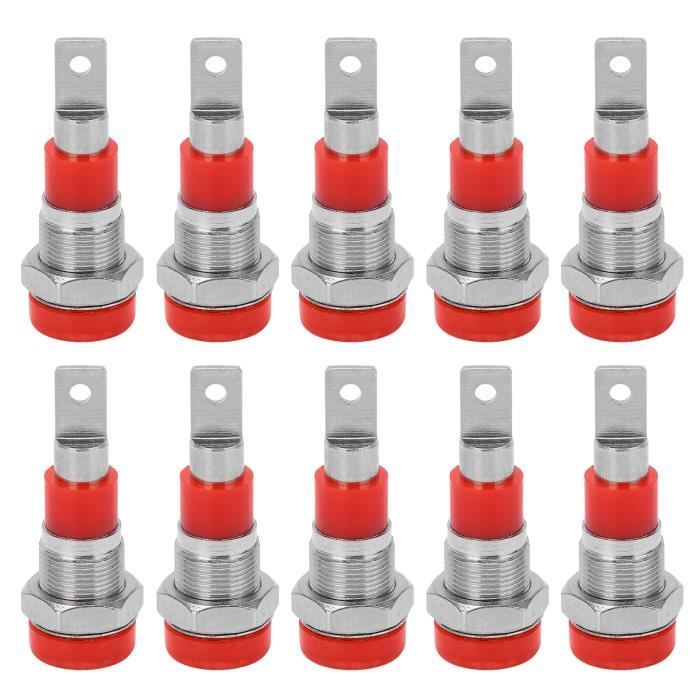4mm Fiche banane Câble Vis Bouchons Connecteurs 2 Couleurs 10Pcs 10A
