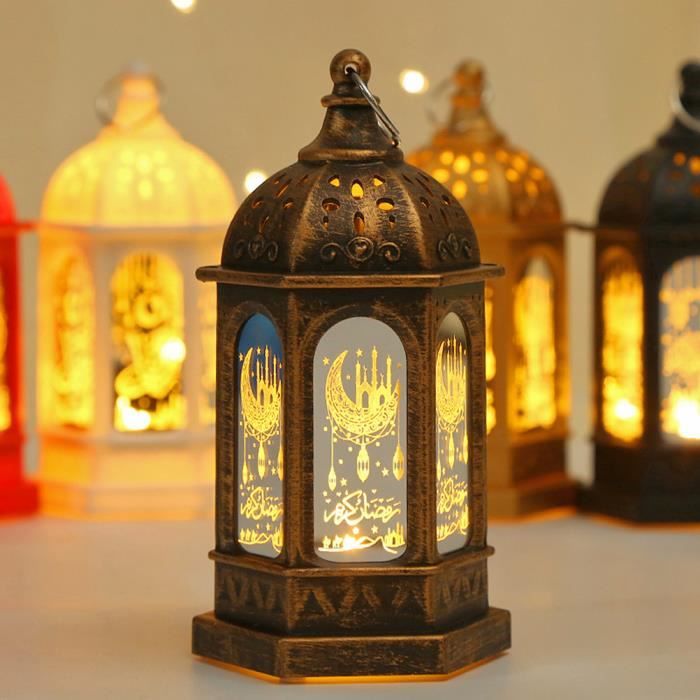 EJ.life Lanterne de Ramadan LED Décoration de la Fête Lampe de Table Électronique LED Décoration Ramadan Eid Mubarak Lumière de
