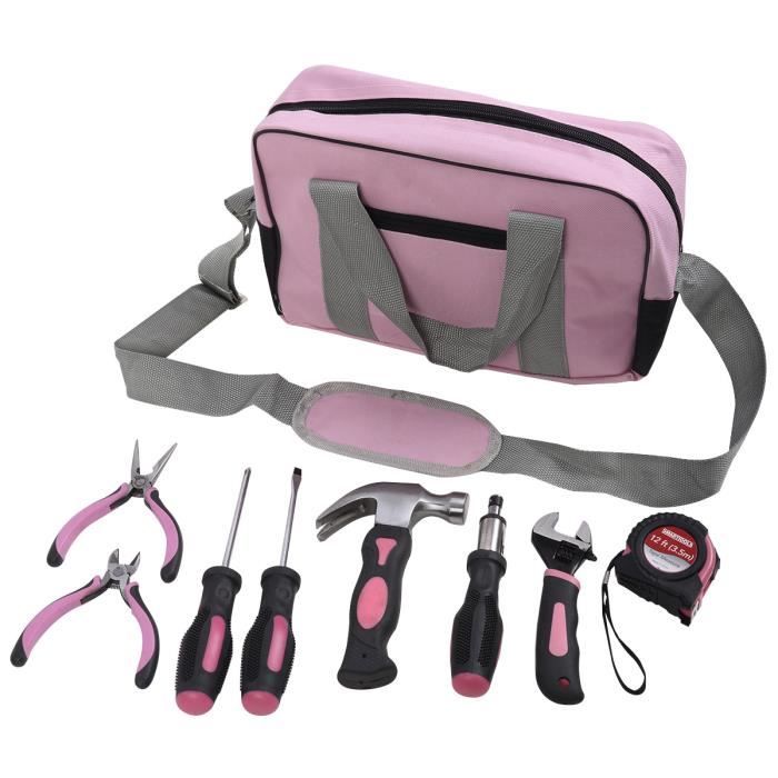 Rose Kit d/'outils Sac Rose Outils Set Rose Sac de transport rose Marteau Pinces 25pc 36802