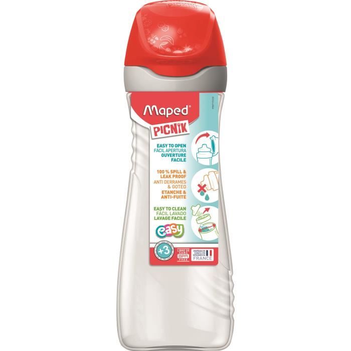 MAPED Picnik Boîte Repas Inox 900ml Raton Laveur - Hermétique, Clip Fluo, Lave-Vaisselle