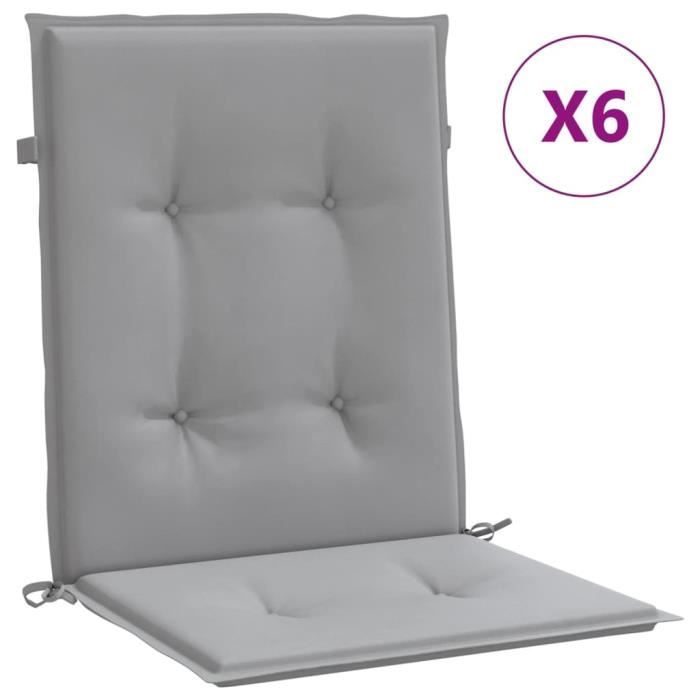 Lot De 6 Coussins De Chaise 100 % Coton Avec Surpiqûres À 12 Points