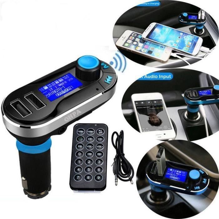 Sans fil Bluetooth lecteur émetteur fm mp3 kit chargeur de voiture d
