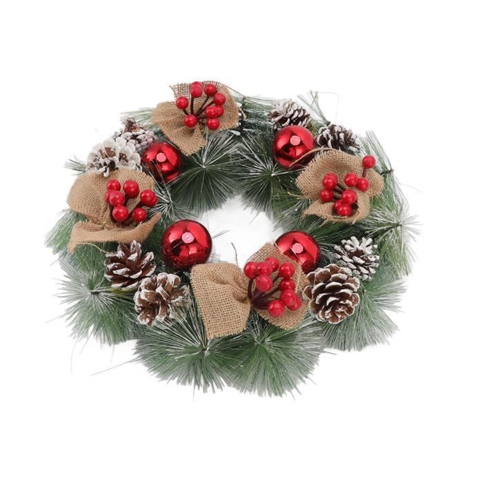 Guirlande De Noël Artificielle Pin Et Baies - 70 Cm, Avec Pommes De Pin, Pour Porte Ou Mur