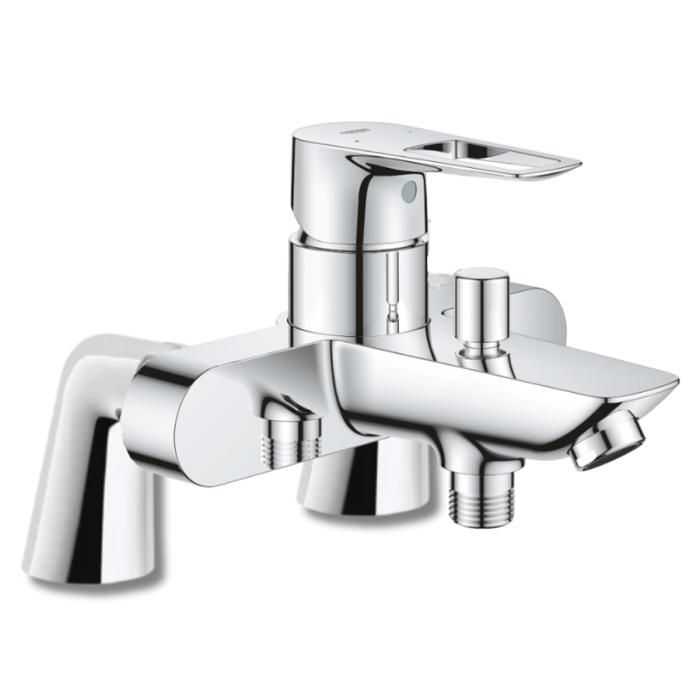 Mitigeur baignoire monocommande GROHE Start Loop chromé + Colonnettes Luxe chromé