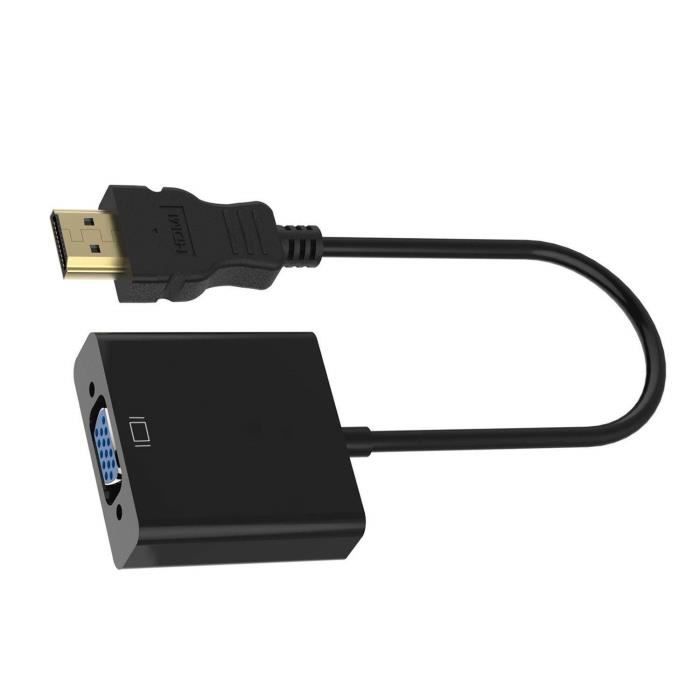 Adaptateur HDMI Vers VGA 1080P Sans Alimentation - Pour PC, Portable, Raspberry Pi, Projecteur