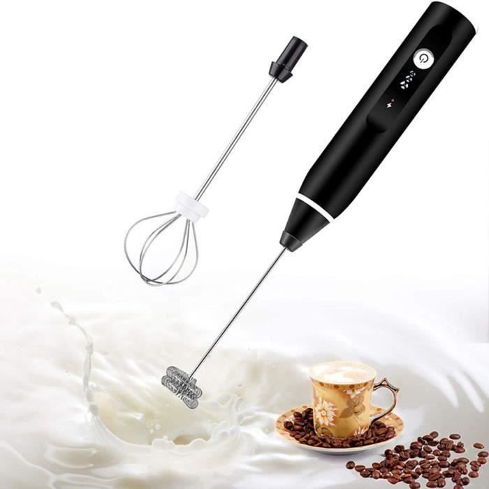 Mousseur à Lait électrique Rechargeable – 3 Vitesses – Pour Latte, Cappuccino, Matcha, œufs – Blanc