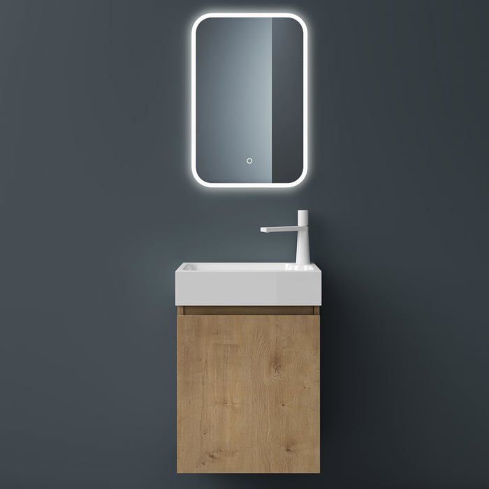 Mai & Mai Ensemble de Meuble de Salle de Bain Meuble sous Lavabo Suspendu Marron Clair 46x26x63cm avec Vasque PS02