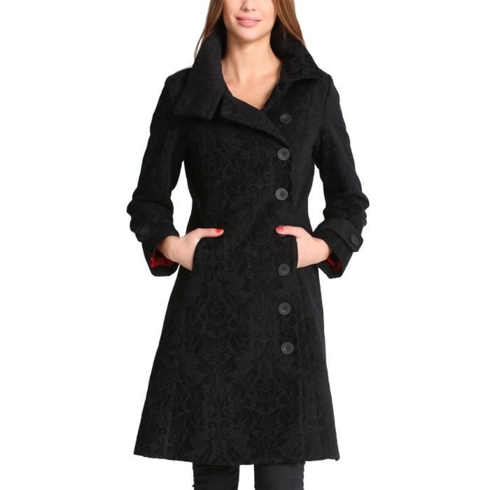 Coat Desigual en coloris Noir Femme Vêtements Manteaux Manteaux courts 