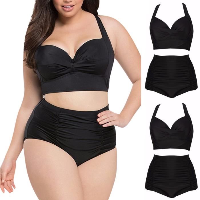 Maillot De Bain Deux Pièces Noir Et Crème Taille 8 - Bikini Ou Tankini, Neuf Avec étiquettes, Marque Générique