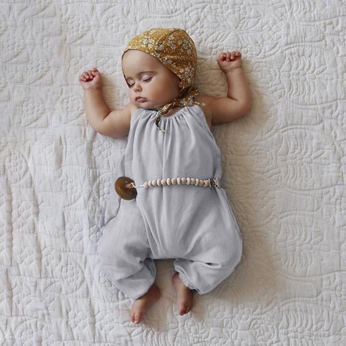 Ensemble De Vetement Ete Tout Petit Bebe Garcons Et Filles Manches Solides Imprimer Vetements Jumpsuit Romperhy 1172 Gris Cdiscount Pret A Porter