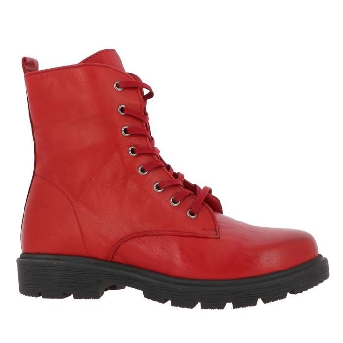 Bottines Femme - Andrea Conti - DA.BOOTI - Cuir - Talon Carré - Rouge