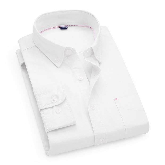 Chemise Oxford Homme Manches Longues HISDERN – Coton Respirant Regular Fit – Business Casual Avec Poche – Polyvalente