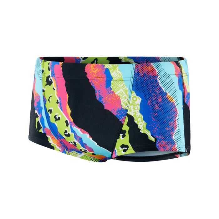 boxer de bain speedo eco+ rip it up v allov 17 cm - black/atomic lime/light adriatic/electric pink - 80c