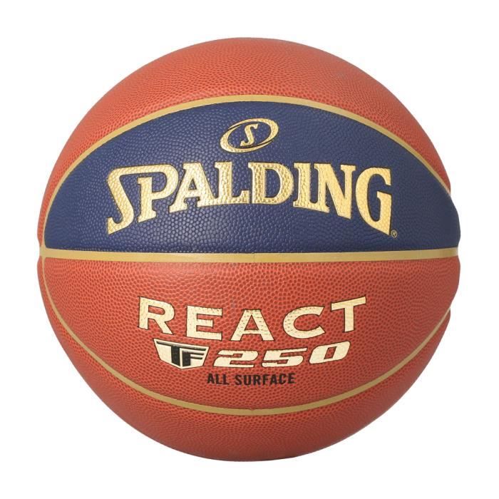 Ballon de basket Spalding React TF-250 - orange/bleu - Taille 5