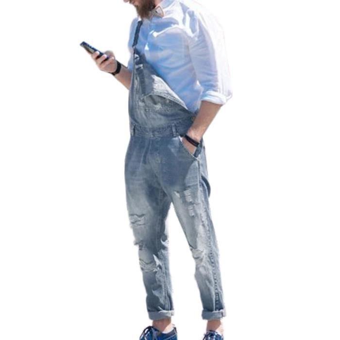 Salopette Denim Naked &amp; Famous Uomo Taglia 30 - Blu Indaco Scamosciato, Ottime Condizioni
