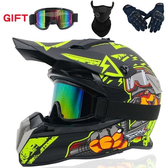 Envoyer 3 pièces cadeau casque de moto enfants casque tout-terrain vélo descente AM DH casque de cross capacete motocross casco
