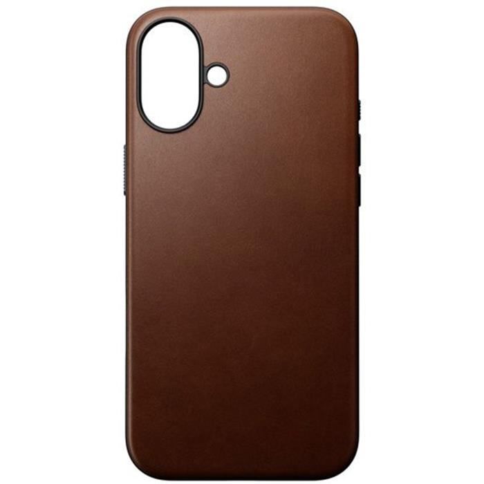 Coque iPhone 16 Plus - NOMAD - Cuir Antichocs - Compatible MagSafe - Marron - Résistante aux chocs