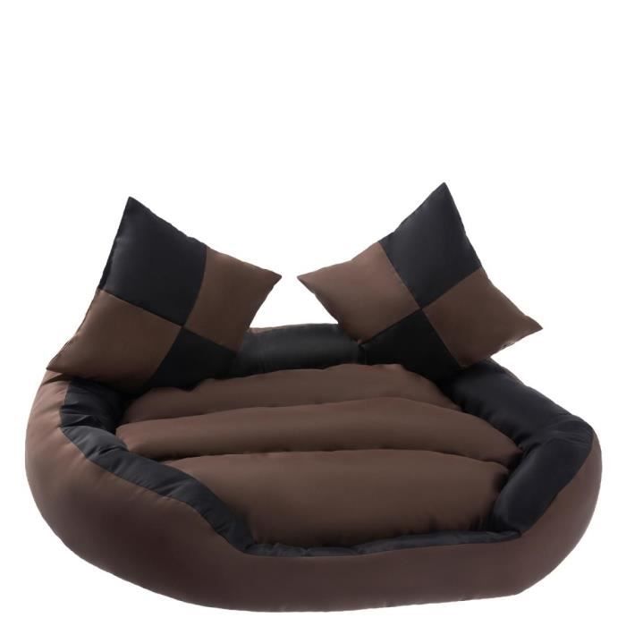 Comparer les prix de Lit pour chien réversible petstuff® - Hydrofuge et lavable - Noir/Brun - Taille S