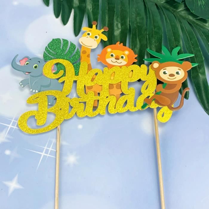 5 Pieces Decor De Gateau D Anniversaire Dessin Anime Decoration De Belle Foret Animaux Choix De Pour La Guide Doigt Topper Cdiscount Maison