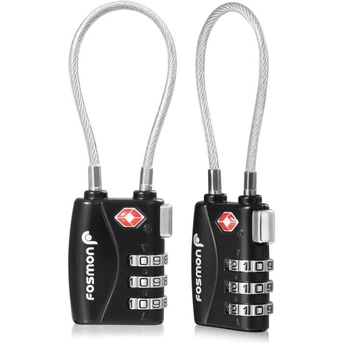 3 cadenas TSA pour valise avec code 3 chiffres [Pearl