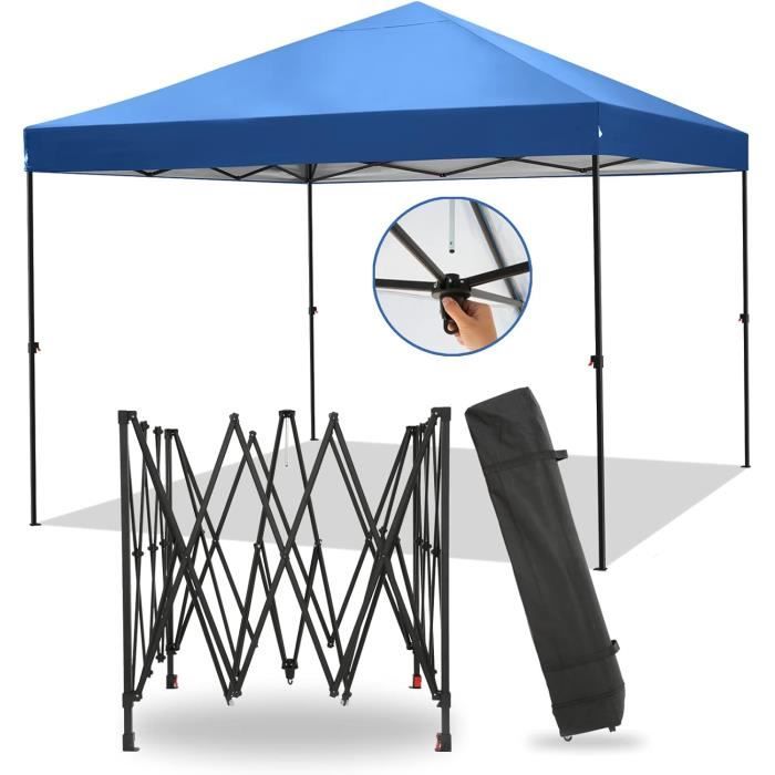 Tonnelle Pliante Imperméable JUMMICO - UV50+ - Hauteur Réglable - Pour Jardin, Camping, Plage, Festival