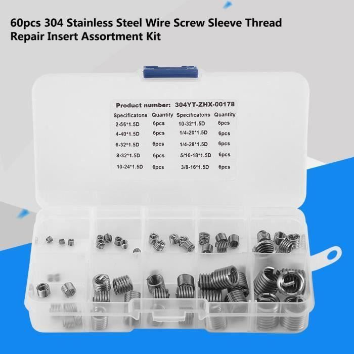 Kit Reparation Filetage Kit Réparation Filetage M8x1.0mm - 25 Inserts Acier Inox Outils Inclus (BestsQ) Filetage Rapporté