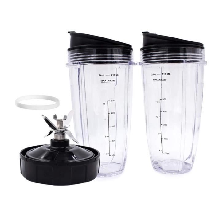 Lot De 3 Pots Transparents 650ml Avec Couvercle Extracteur - Remplaçants Pour Mixeur Électrique, Qualité Alimentaire
