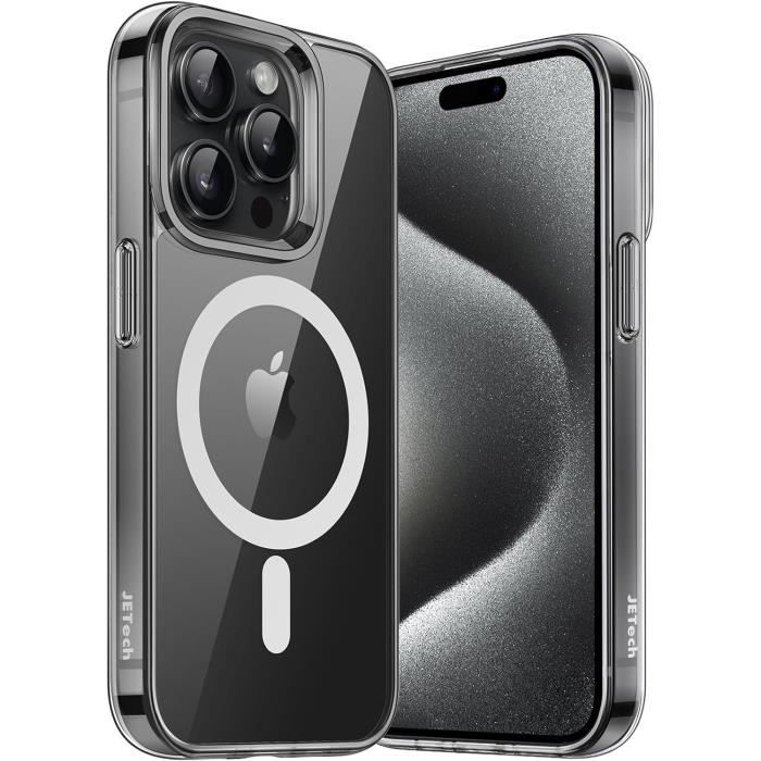 Coque Magnétique JETech Pour IPhone 16 6,1 Pouces - Compatible MagSafe, Arrière Transparent Anti-rayures - Protection Renforcée Caméra Et écran - 38 Aimants