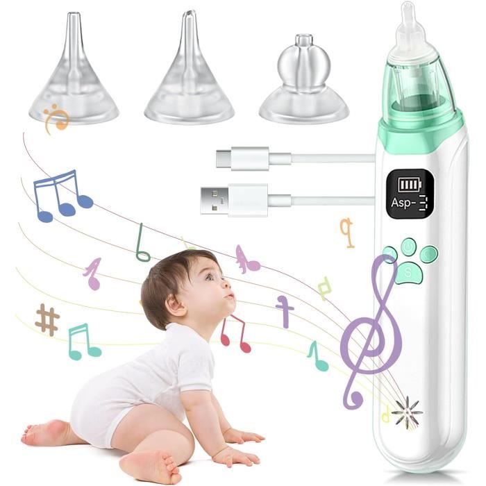Aspirateur Nasal électrique Bébé – 9 Niveaux D'aspiration, Rechargeable USB-C, Sans Reflux !