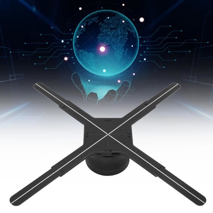 Projecteur Ventilateur Holographique 3D - Écran 16,5 Pouces - Résolution 2000x224 - Télécommande - Pour Fêtes, Noël, Halloween, Magasins