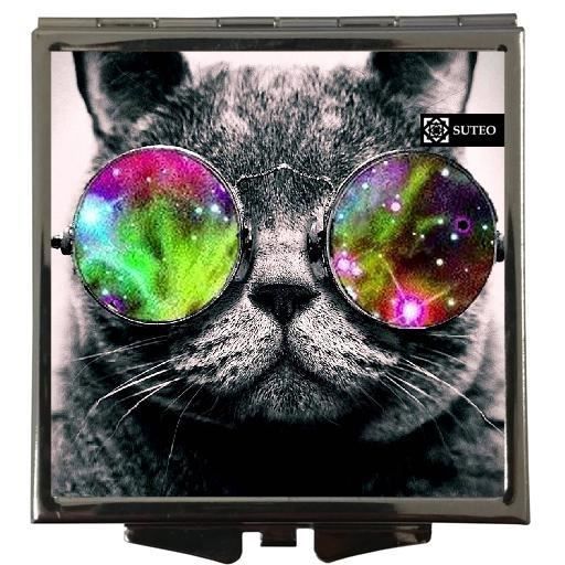 Miroir De Poche Carre Chat Avec Des Lunettes De Soleil En Vacances 1459 Achat Vente Miroir De Poche Miroir De Poche Carre Cha Cdiscount