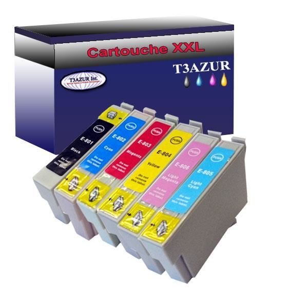 Cartouche d'encre T3AZUR - 5 Cartouches Compatibles avec Epson 202