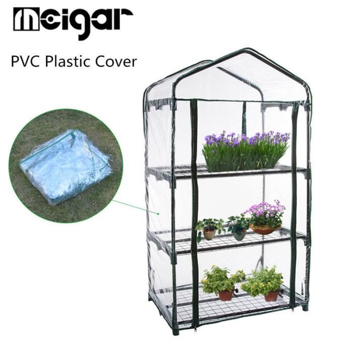 PVC Housse Étui à Serre de Jardin Maison 3-Niveau Apex Toit Verte Plante Durable Couverture Protection Anti Insect Rongeur