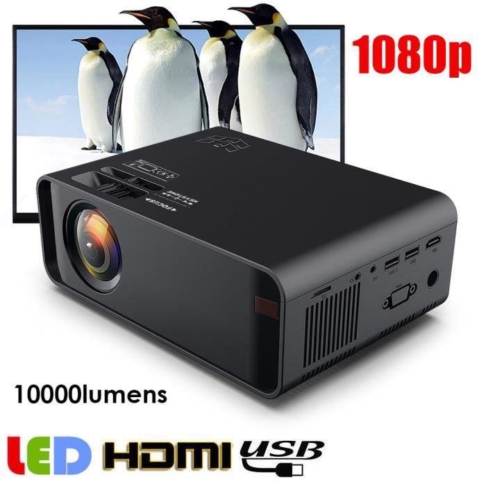 TMISHION Projecteur USB Projecteur vidéo HD LED HDMI USB Home Cinéma ...