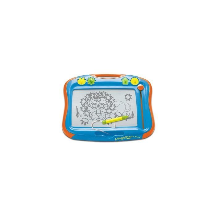 Grande Ardoise Magique Megasketcher Classic Bleu avec 4 tampons magnetiques et stylet - Tableau Tablette dessin effacable - Jeu cr