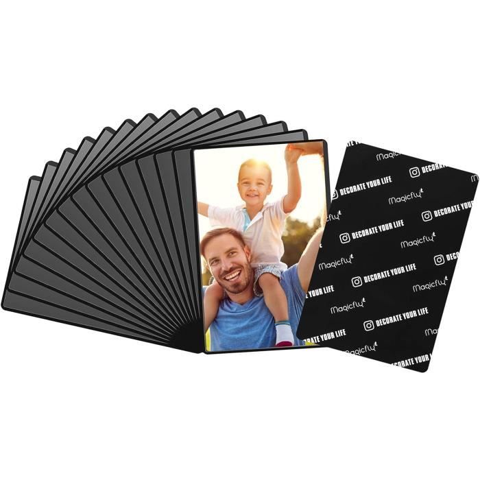 12 Cadres Magnétiques Pour Photos 6,3x9,3 Cm - Multicolores, Avec Poche Transparente, Pour Frigo Ou Tableaux Métalliques