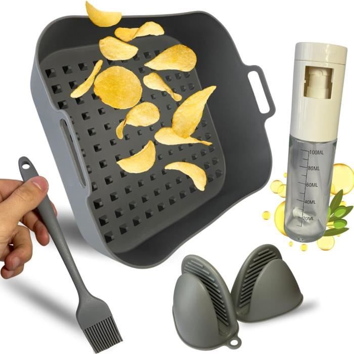 Moule En Silicone Pliable Pour Air Fryer 35x22x7 Cm - Compatible Cosori Twinfry 10L, Sans BPA, Lavable Lave-vaisselle