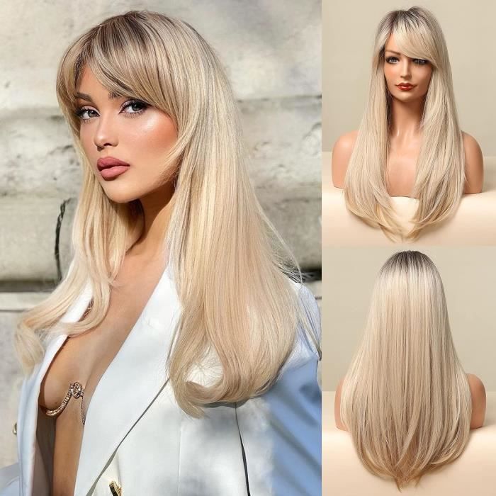 Perruque synthétique carré lisse Dua mono part